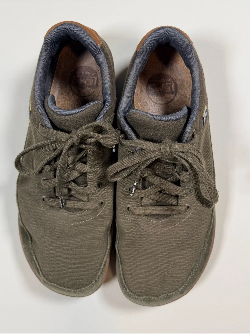 LEMS Chillum Minimalist Gorpcore Sneakers Olive Green Canvas Suede Size 11